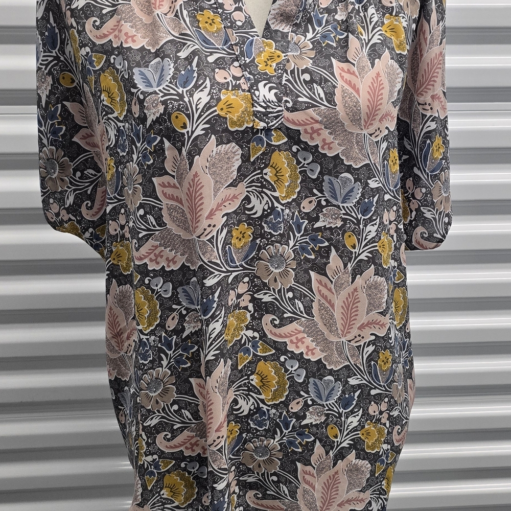 Philosophy Floral Blouse with Pink and Yellow Accents